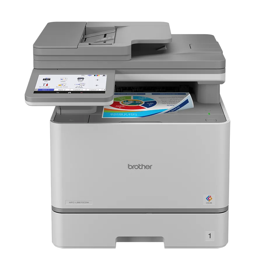 Multifuncional Láser Color Brother Valor MFCL89700CDW - hasta 33 ppm B/N/Color, Full dúplex, Gigabit Ethernet, Wifi 2.4/5GHz, Cama Plana Tamaño