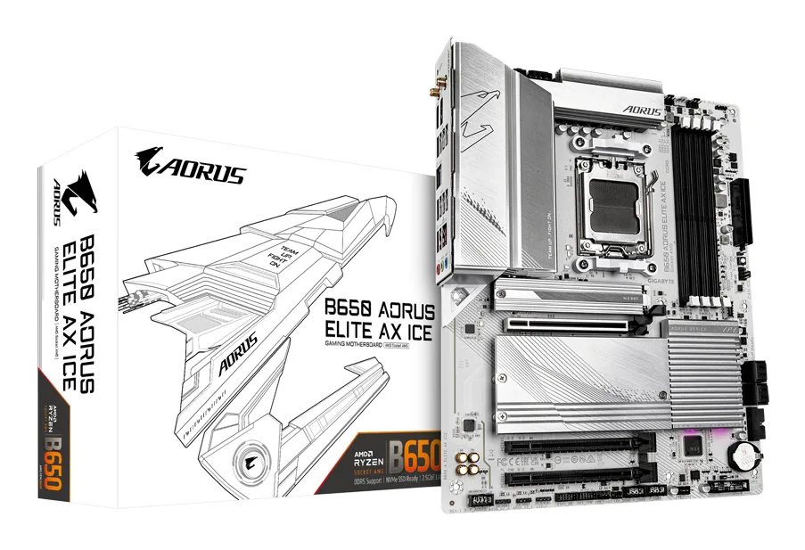 Tarjeta Madre Gigabyte ATX B650 AORUS ELITE AX ICE - SAM5, AMD B650, HDMI, 192GB DDR5 para AMD B650 A ELITE AX ICE