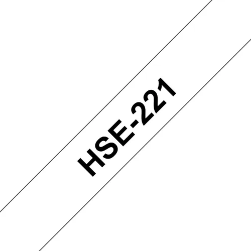 Etiqueta blanca continua termoretráctil Brother HSE221 - de 8.8 mm de diámetro X 1.5 mts de largo. Impresión en negro Transferencia térmica