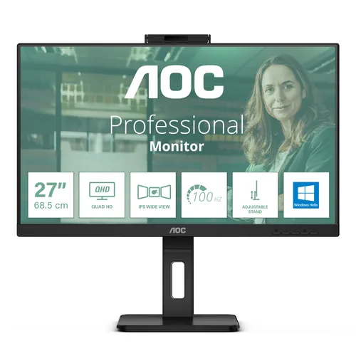 Monitor AOC Modelo Q27P3CW Brillo 350CD/M2 (TYPICAL) Tiempo de respuesta 4ms 75 Hz