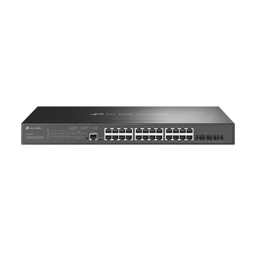 Switch JetStream Gigabit TP-Link Administrable L2 SG3428XMP de (24) puertos 10/100/1000 Mbps y (4) 10 GE SFP +L2+con POE Omada Negro