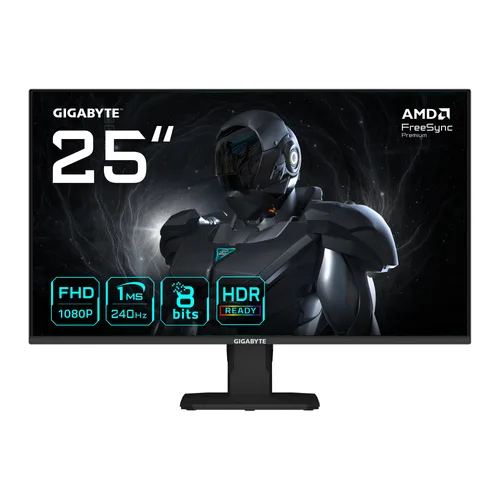 MONITOR GAMER GIGABYTE GS25F2A - 24.5 PULGADAS, PLANO, NEGRO, 1920 x 1080 (FHD), 2 HDMI, DISPLAYPORT 240 Hz