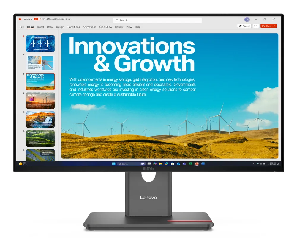 Monitor Lenovo ThinkVision P24QD-40 64B1GAR1LA - Ergonomic stand with LTPS, tiempo de respuesta 4ms, 3 años de garantia con fabricante 120 Hz