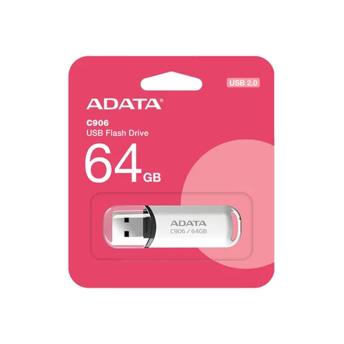 Memoria Flash ADATA C906 de 64GB en color Blanco