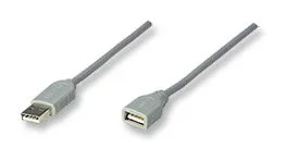 Cable USB,Manhattan,165211, Extension 1.8M, Gris