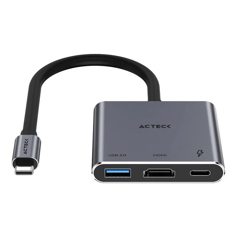 Adaptador OTG USB-C Gatex View AV520 / Compatible con Windows - mac OS, linux, Android / Conector principal USB-C / 1x HDMI 1.4 4K/30 Hz + 1x USB-A