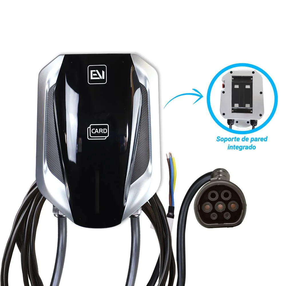 Cargador de Pared EV-OB251 Alter Conector Tipo 2 con Entrada/salida 120-240VCA Potencia Max 7KW IP54 - sin Plug de Corriente Electrica Negro