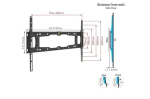 Soporte de Pared Barkan E400+ para Pantalla Fijo/Curvo/Plano 32 - 90 - hasta 60Kg, Negro 60 kg