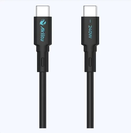 Cable de Carga USB-C a C /1 Metro/ Magnético/Tecnología GaN (Nitruro de Galio) / Fast-Charging / Potencia 240W / Velocidad Transferencia 480 Mbps