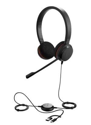 Jabra Evolve 20 Stereo MS - USB C/A Adapter SKU: 4999-823-169 Negro