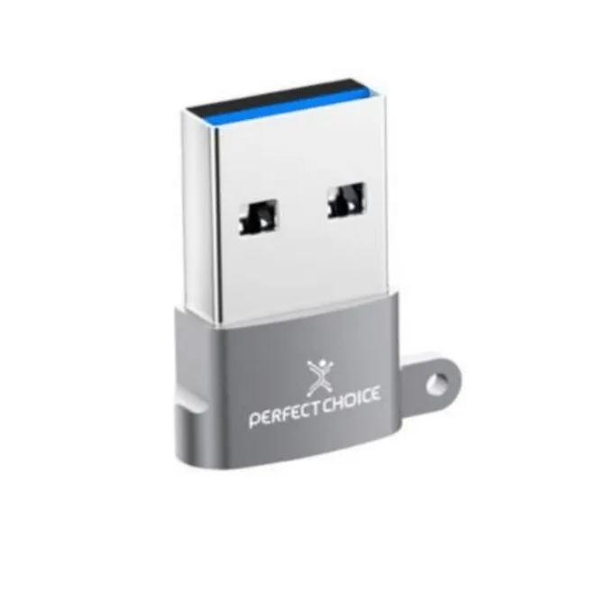 Adaptador USB Tipo A y C Compatible con 2.0 y 3.0 Plug Play | PERFECT CHOICE Gris PC-101253