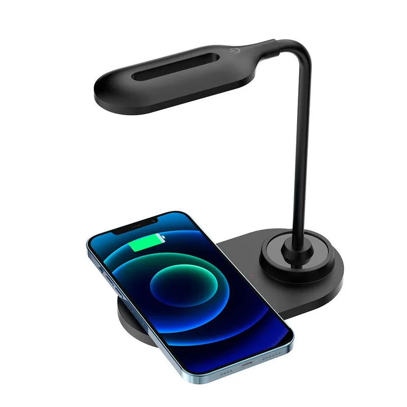 Cargador inalámbrico 15 W y Lámpara Led Daylight | PERFECT CHOICE Negro PC-241058