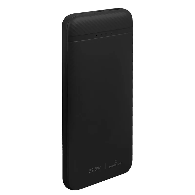 Power Bank de Carga Rápida 22.5W con Cable Tipo C Bolt Color Negro |PERFECT CHOICE 10000 mAh PC-241096
