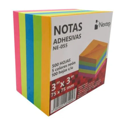 Nota Adhesiva Nextep 3X3 Neon C/500 HJ