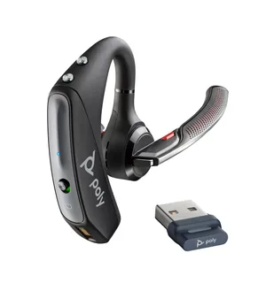 Poly Voyager 5200 UC - Bluetooth para moviles y computadoras, incluye estuche de carga y adaptador Bluetooth PLANTRONICS Negro 7K2F3AA
