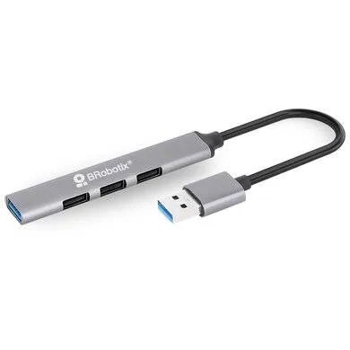 Hub Usb V3.0 - 4 Puertos Conexión Tipo A, Plata 406108, Brobotix 5000 Mbit/s