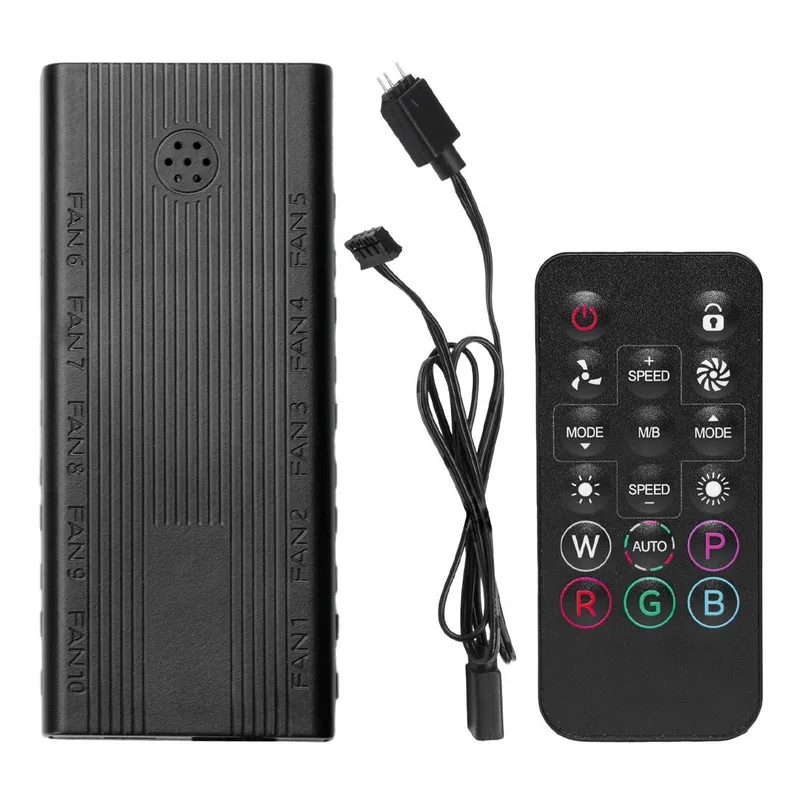 HUB Controlador para ventiladores Xzeal XZ1116 ARGB con cable adaptador de 3 y 4 pines incluye control - XZHUB01B Negro