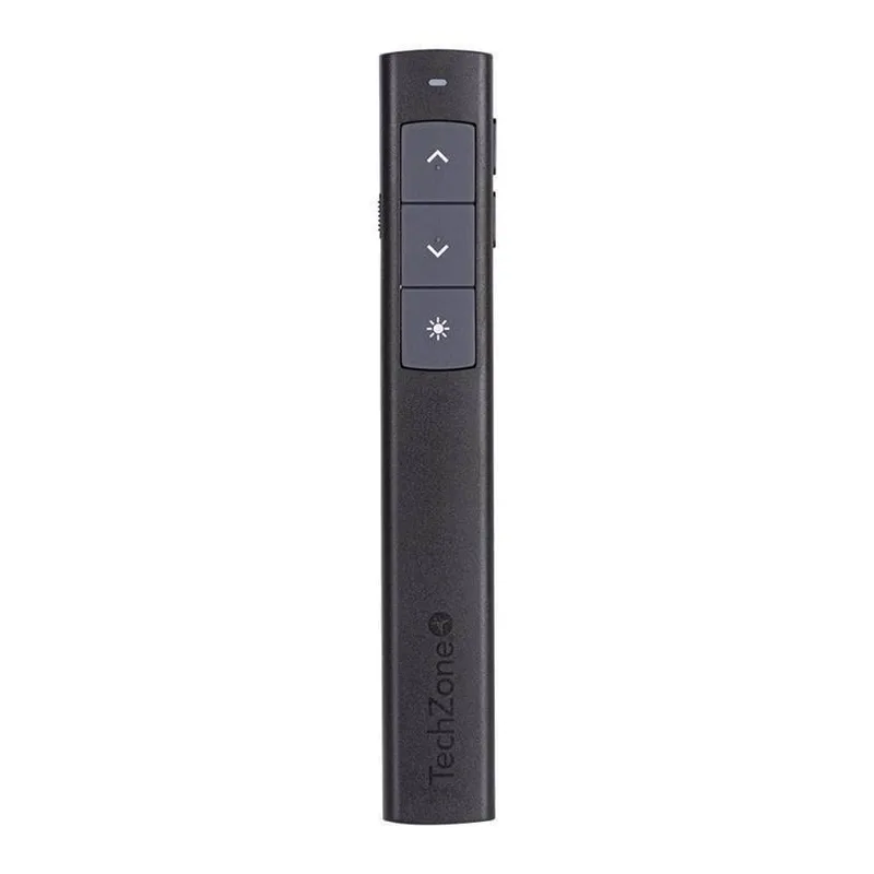 Presentador con apuntador láser TechZone - led rojo. Incluye funda de tela, 1 año de garantía TZAPL03