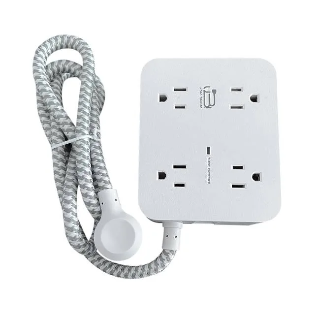 Tira multicontacto HN8U5WC2 - 8 tomas de corriente espaciadas. 2 USB A, 2 USB C URBAN BALANCE Gris