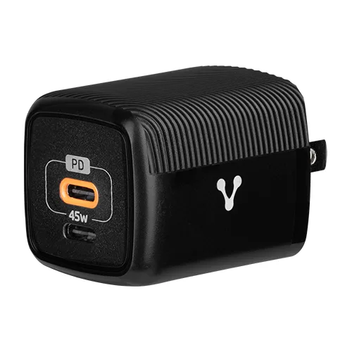 Cargador para Pared AU-402 Fast Charge 3.0 a 1 Usb C 45W Negro VORAGO 45 W AU-402-BK