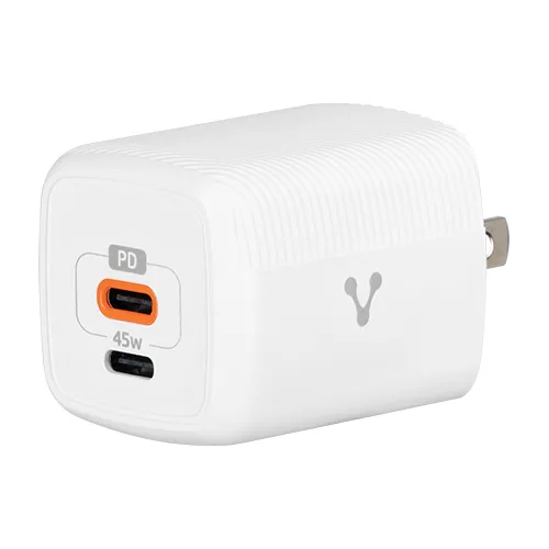 Cargador para Pared AU-402 Fast Charge 3.0 a 1 Usb C 45W Blanco VORAGO 45 W AU-402-WH
