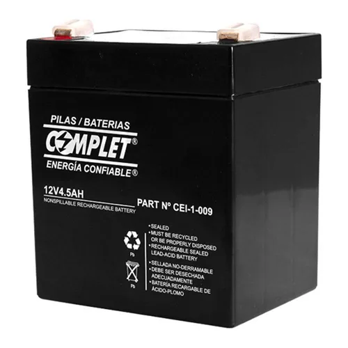 Batería Plomo Ácido COMPLET 12V 4.5 Ah. Garantía 12 meses CEI-1-009