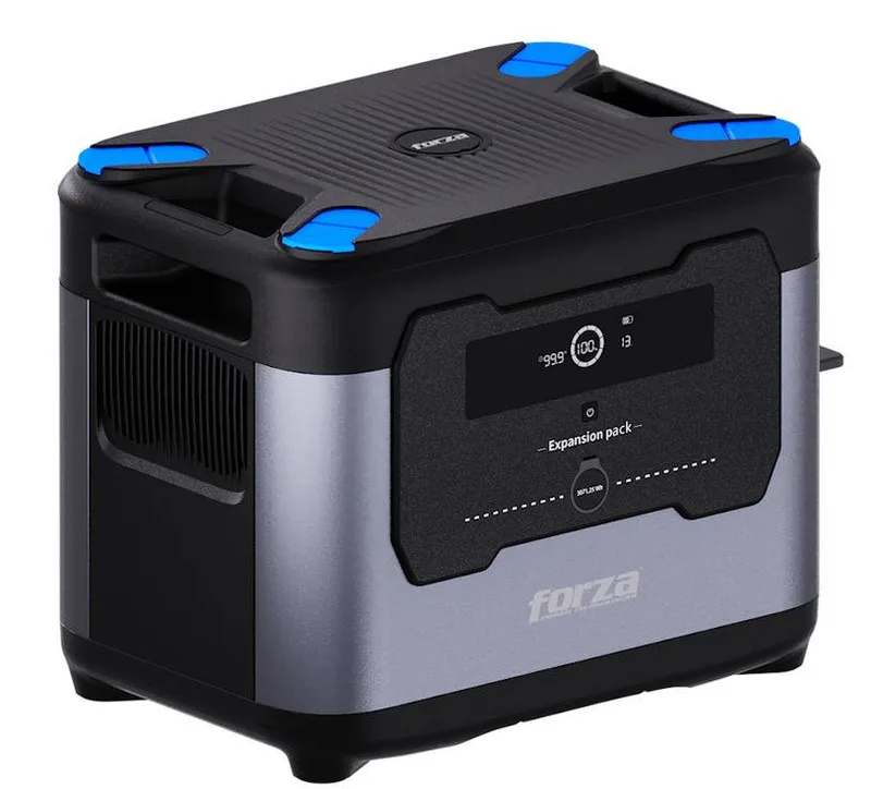 Batería de Expansión FORZA Titan (FPP-TP3000EB) - Capacidad 3071.25Wh, LiFePO4, Color Negro con Azul, compatible con FPP-TP3000