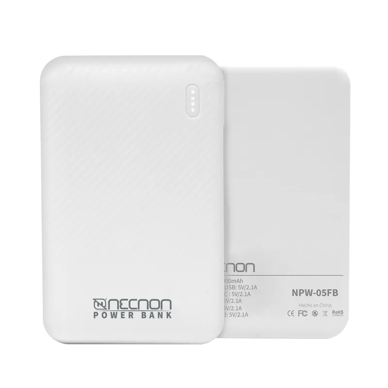 POWERBANK NPW-05FB Necnon 5000mAh CARGA 2.1A 1 A 2 CARGAS NBPB0512FB