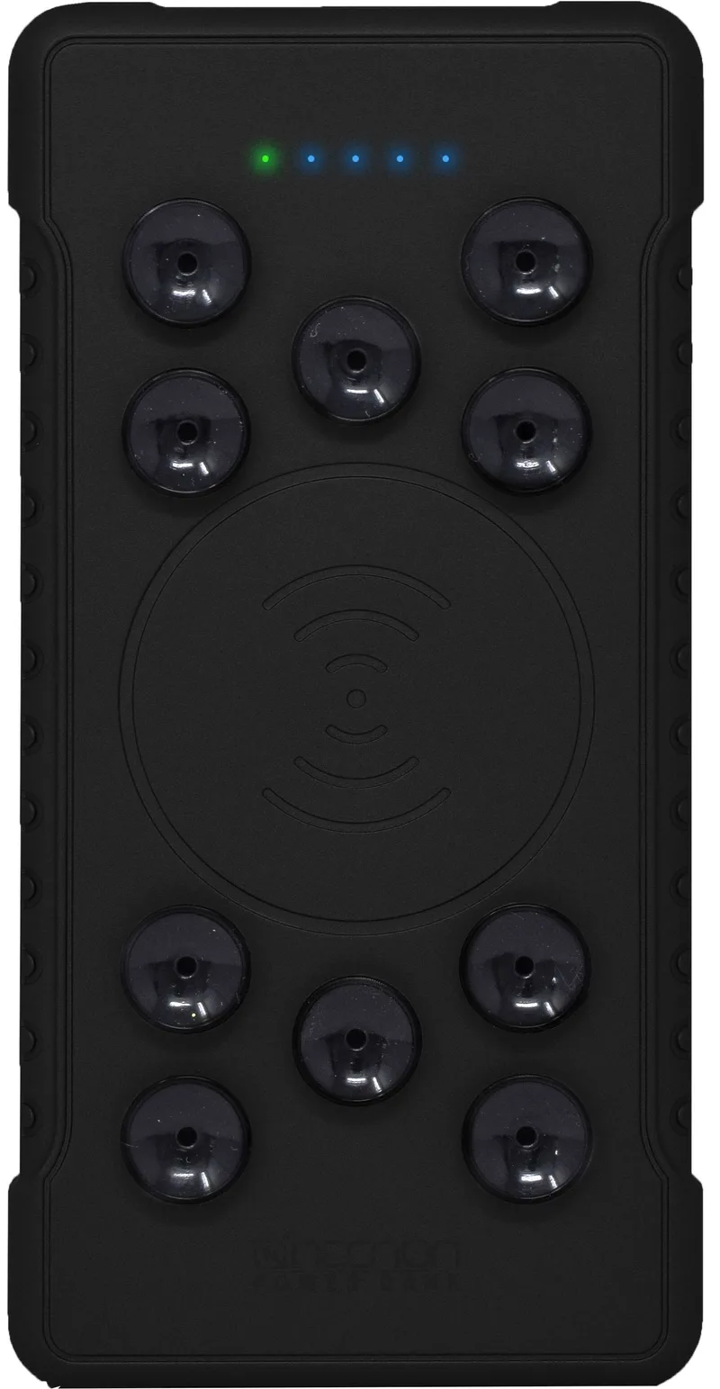 POWERBANK NPW-13QCW Necnon 13000mAh CARGA 3.0 CARGA INALAMBRICA 15W ALAMBRICA 18W MICRO USB 3.0 TIPO C 3.0 VENTOSAS NEGRO NPPB1301QW