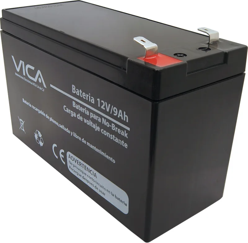 Batería de Reemplazo VICA 12V/9A - Tipo de acumulador: Plomo/Paquete sellado libre de mantenimiento - Tiempo de vida útil 5 años aprox VIC12-9A 12 V