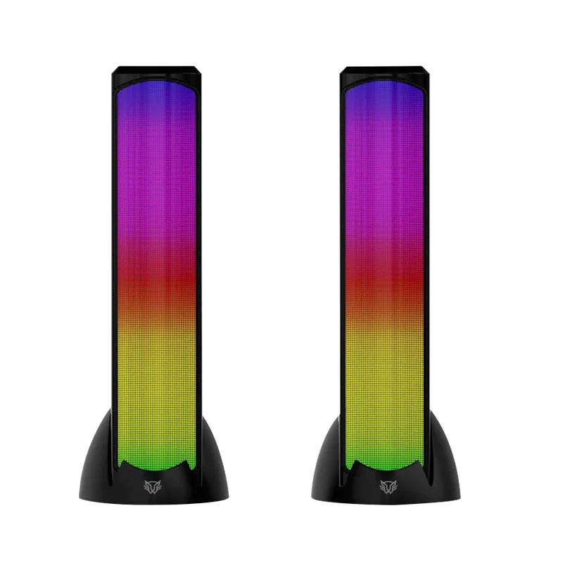 Bocinas 2.0 Gamer Glimm Tower BG575 Balam Rush Conexión Bluetooth/Auxiliar - iluminación LED 3 modos, 10w RMS. Sonido estéreo, Alimentación 5 Vcc 1A,