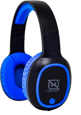 Audifonos Over-ear Bluetooth NBH-04 Pro Alta Potencia Radio FM Micro SD 3.5MML Manos Libres Negro/azul NECNON NBAB042300
