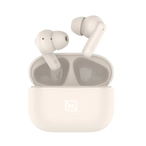 Audifonos In-ear NTWS-103 Bluetooth 5.3 TWS Super Bass Manos Libres Hasta 5 HRS de Duración - 4 Indicadores de Carga en Dock, Beige NECNON NBAB1314IB