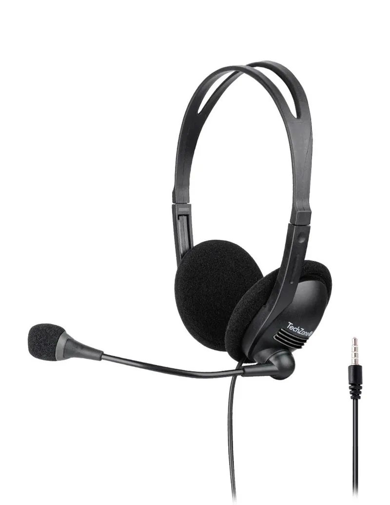 Diadema ligera con micrófono flexible ipara videollamadas. - Tipo de conector: 3.5 mm, Longitud del cable 150 cm, Compatibilidad: Windows, MacOS y