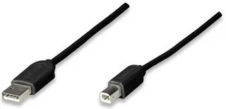 342650 Cable USB Para impresora USB-A a USB- B Macho-Macho - Negro, 1.8 m MANHATTAN