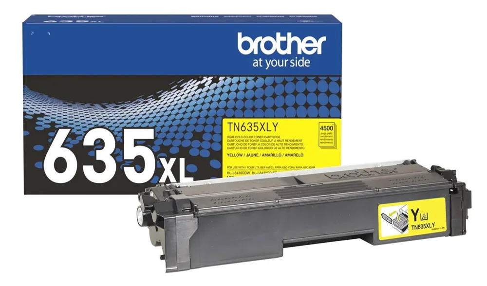 Tóner Brother TN635XLY amarillo rendimiento aprox. 4 - 500 págs. para MFCL8730CDW, MFCL8970CDW, HLL8570CDW