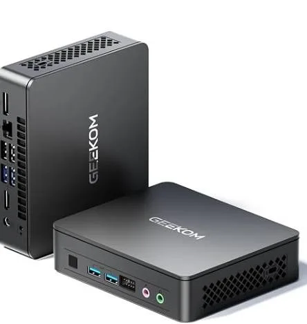 Mini PC GEEKOM AIR12 GMAIR12PT7505-8256 - Intel Pentium Gold 7505, (Incluye) RAM 8GBDDR4, NVMe SSD256GB. Windows 11 Pre-intalado. Color Negro 256 GB