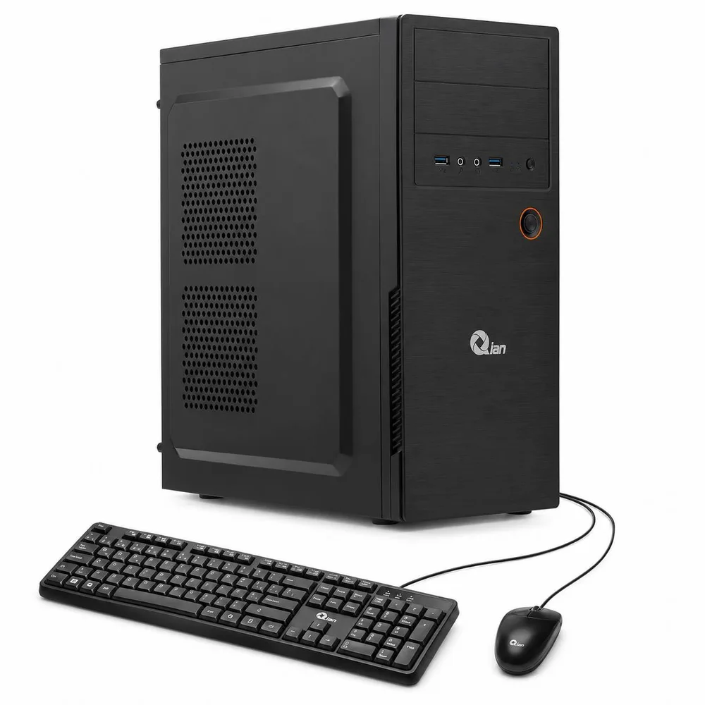 PC de Oficina QIAN - Intel N100, STOCK FAN, 8GB DDR4 1X8, Gabinete Qian MAT-01, Kit de teclado y mouse 8 GB QPI-OPN100A-25M