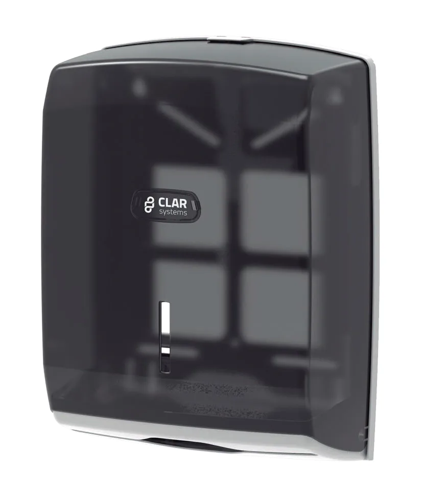 Dispensador de Toalla Inter-doblada Innova ABS antiestático. CLAR SYSTEMS. Color Humo. Capacidad para 600 toallas CSY090