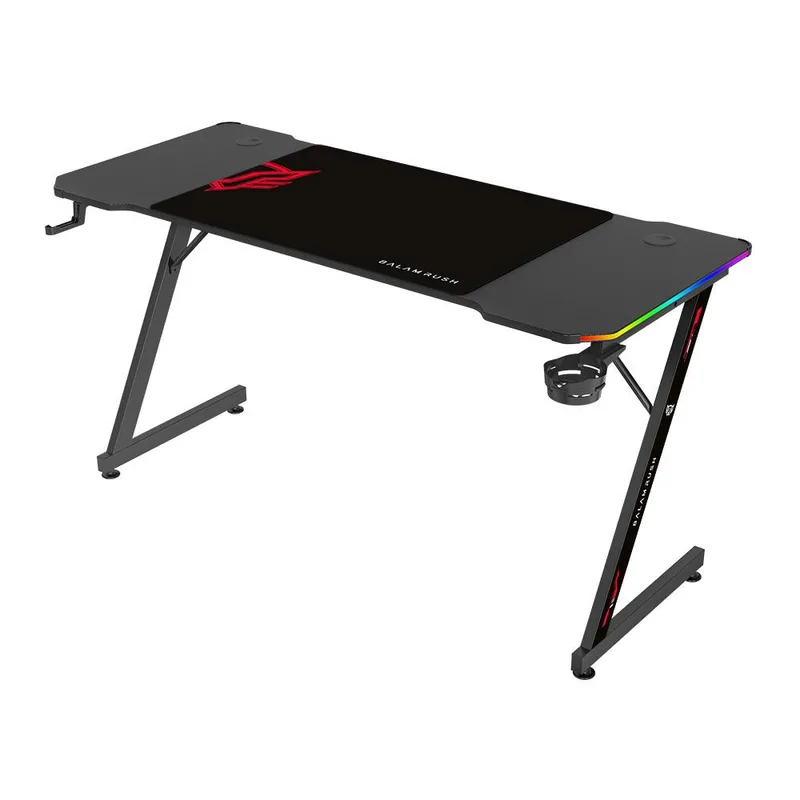Escritorio Gamer Ergonómico Olympus Spot Glow MRX6000 Balam Rush Legend Series Escritorio Gamer Ergonómico 140 x 60cm - Iluminación RGB Negro