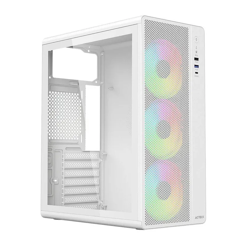 Gabinete Media Torre ESSEN PRO X GM767 ELITE Series - Color Blanco. AC-941716 ACTECK