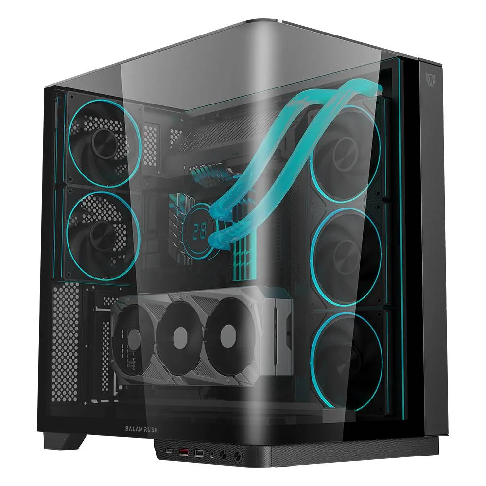Gabinete Gamer Media Torre Tank Expert Curve 7800 Legend Series - Factor: Micro ATX, Mini ATX Balam Rush Negro BR-941556
