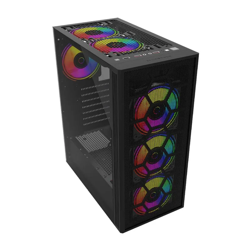 Gabinete Gamer Mini Torre ATX Dragonfly Mesh GM740 Azender Series Balam Rush BR-935982