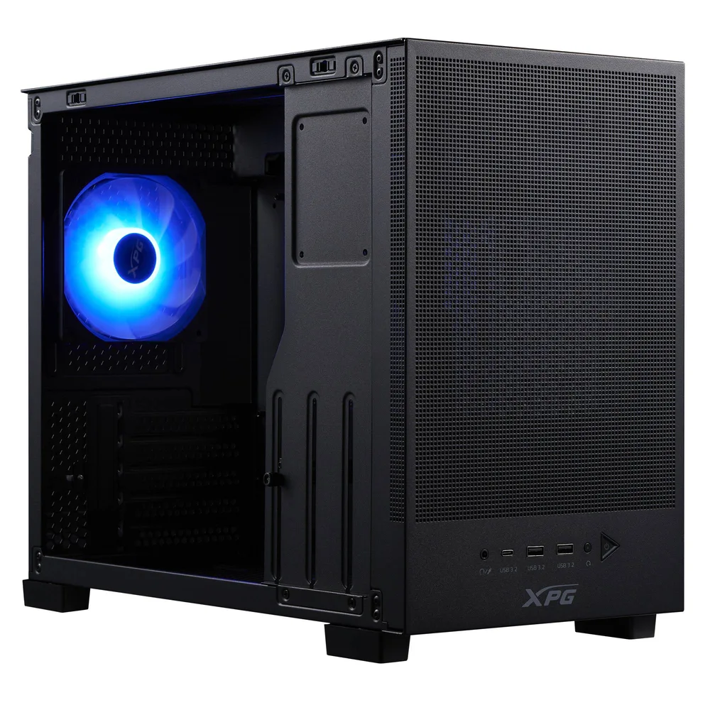 Gabinete GAMER XPG VALOR MESH NANO. Media torre Paneles de malla con filtros de polvo. Ventilador ARGB 120mm INCLUIDO. NEGRO. VALORMESHNANOMAA-BKCWW