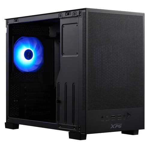 Gabinete GAMER XPG VALOR MESH NANO. Media torre Paneles de malla con filtros de polvo. Ventilador ARGB 120mm INCLUIDO. NEGRO. VALORMESHNANOMAA-BKCWW