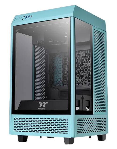 Gabinete Thermaltake Tower 100 Turquesa - con Ventana RGB, Mini-Tower, Mini-ITX, USB 3.0, sin Fuente The Tower 100 Turquoise Mini Chassi Azul