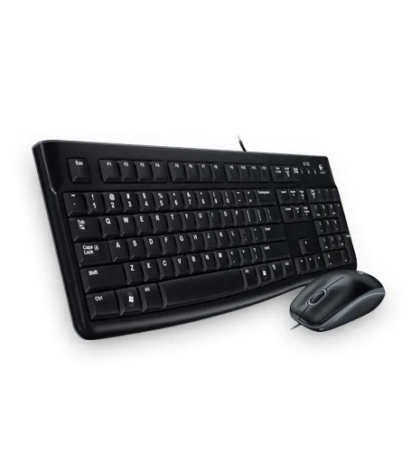 Kit de Teclado y Mouse LOGITECH Media Combo MK120 - Estándar, Negro, 1000 DPI 920-004428