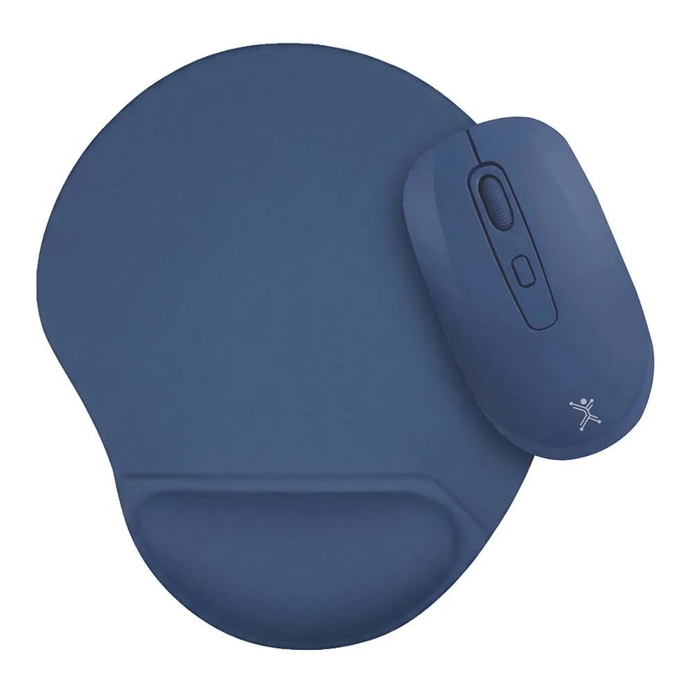 Kit de Mouse Inalámbrico Bluetooth 2.4GHz + Tapete Bonet Color: Azul Indigo | PERFECT CHOICE 1600 DPI PC-045397