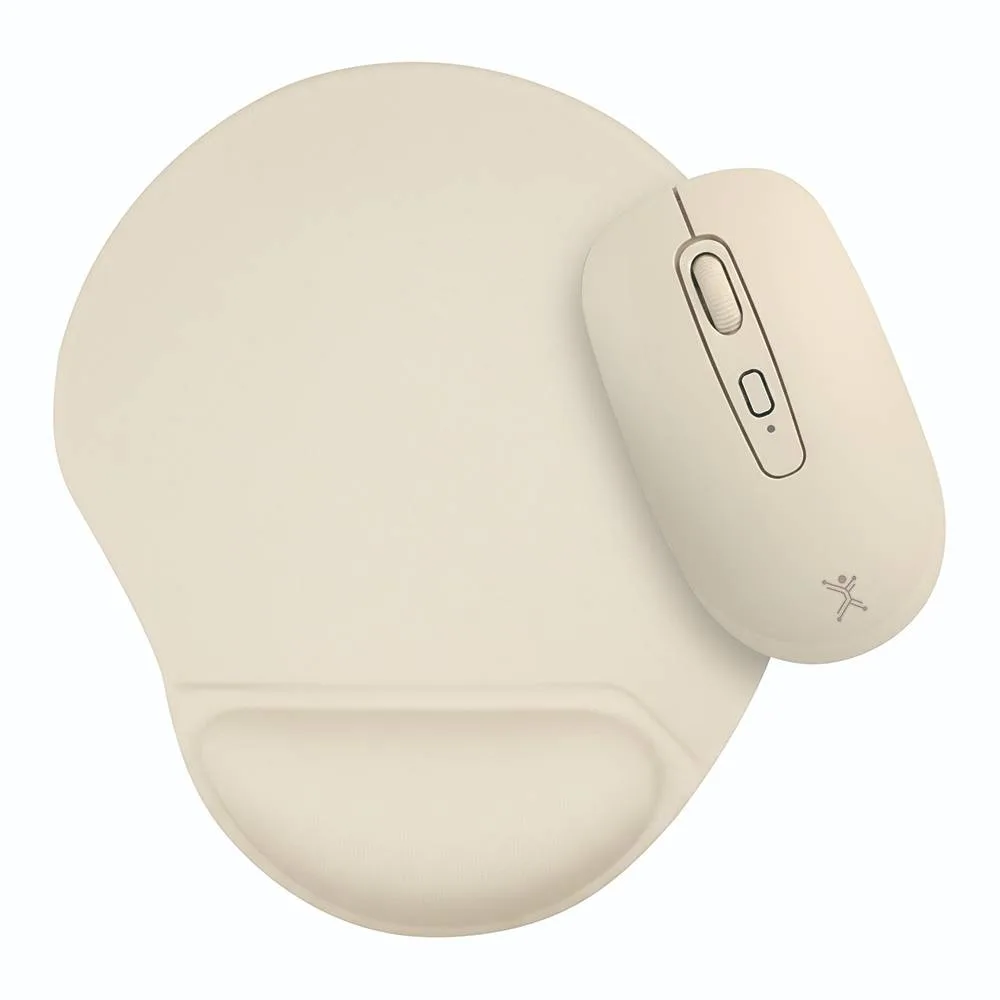 Kit de Mouse Inalámbrico Bluetooth 2.4GHz + Tapete Bonet Color: TAUPE | PERFECT CHOICE 1600 DPI PC-045403