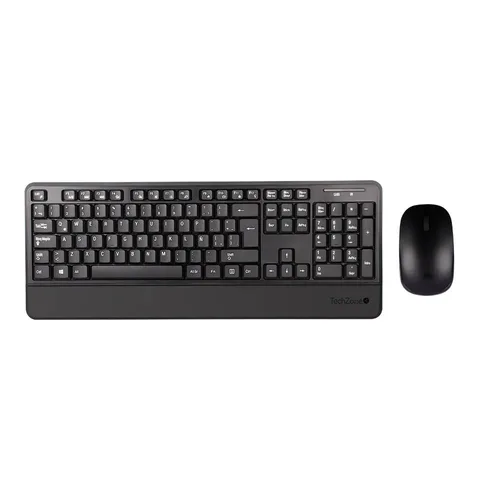 Teclado y Mouse PROOF COMBO TZCOMBINA07 TECHZONE - color negro, 105 teclas, 1200 DPI, compatibilidad con Windows y MacOS
